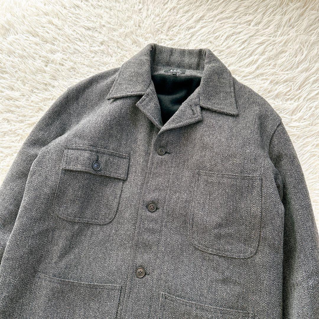 美品　A.P.C. ツイード　ワークジャケット フランス製 ヘリンボーン L相当