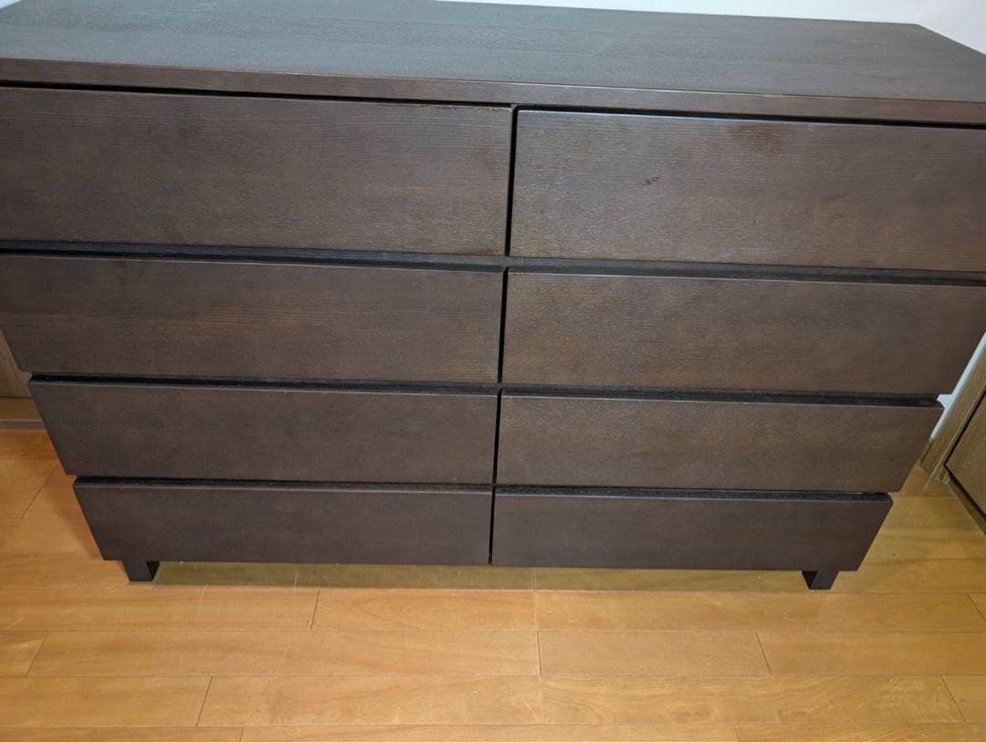 ■送料込■無印良品 木製チェスト 4段ワイド タモ材 タンス 棚 収納廃盤品