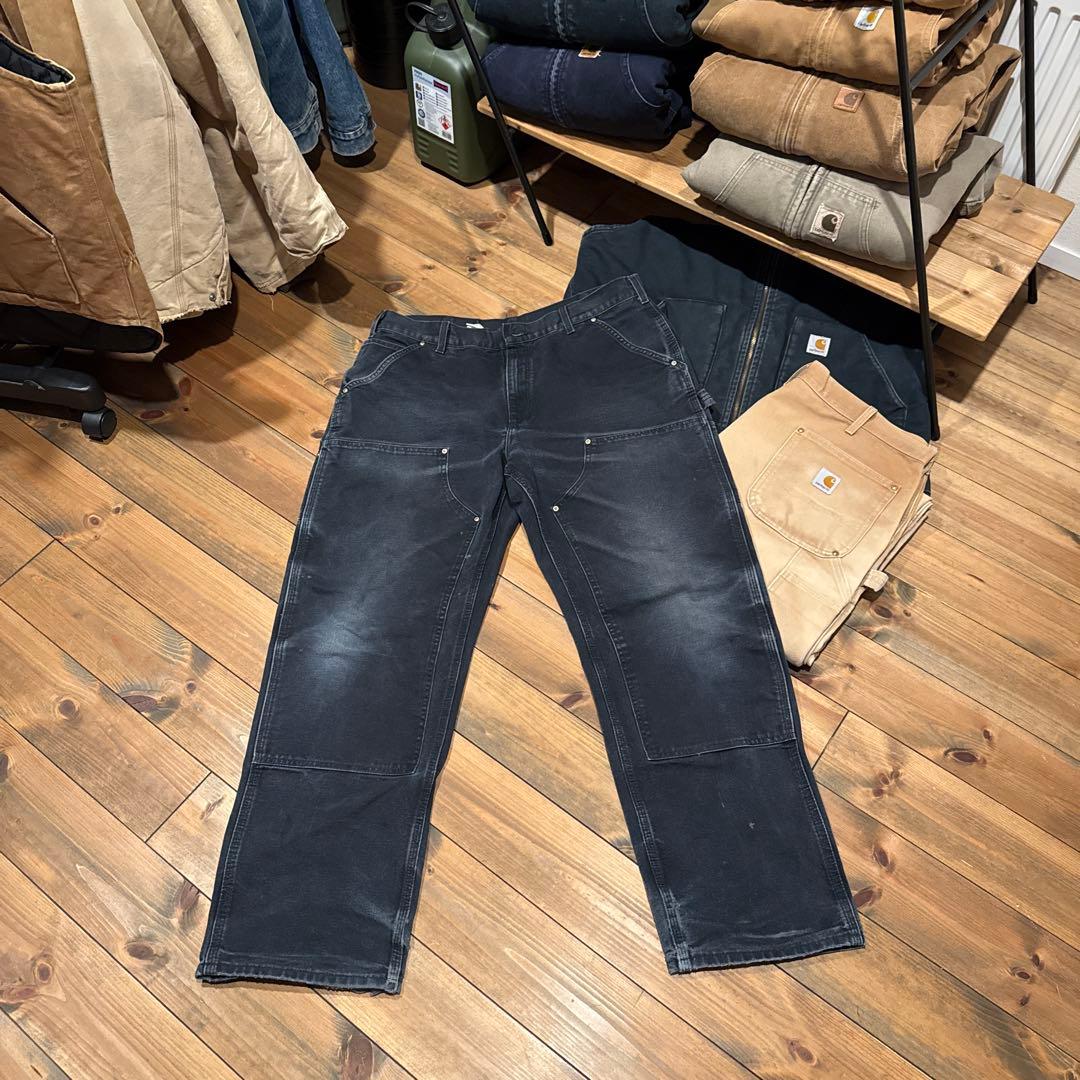極上ブラックフェード　カーハート　ダブルニー　W36 L32