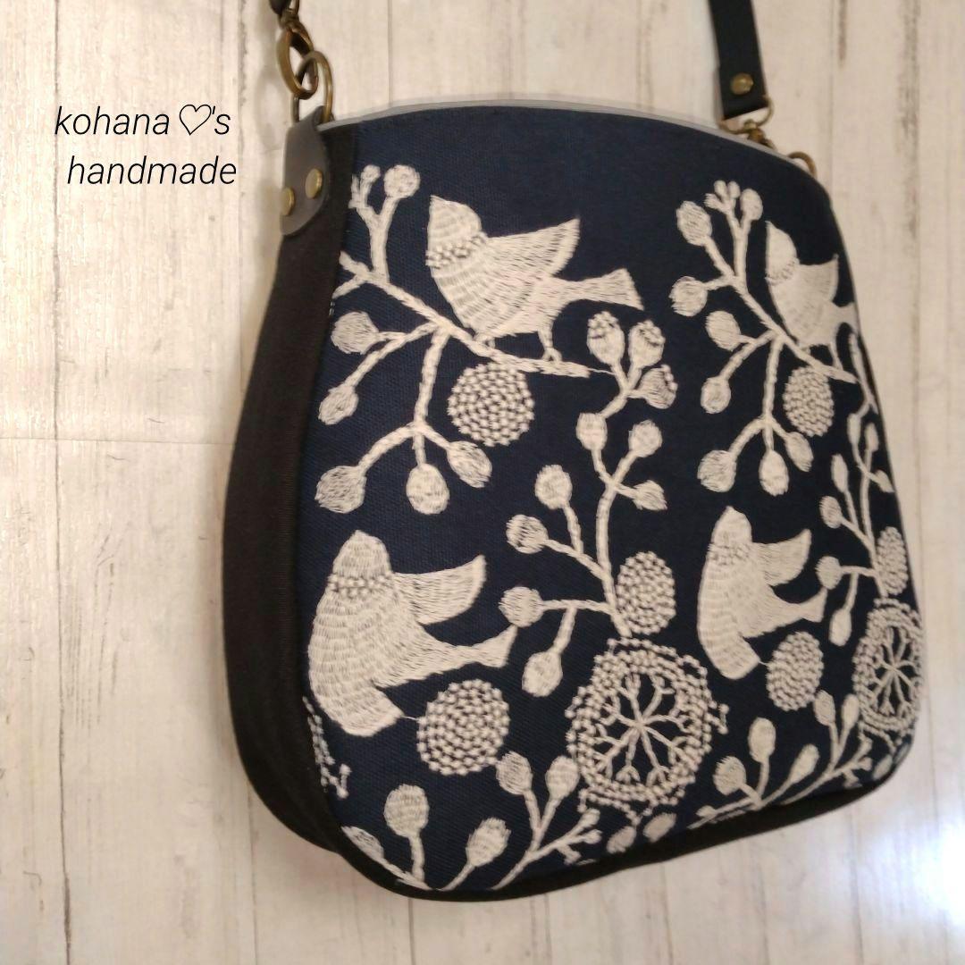 ハンドメイドஐ..ラウンドショルダーバッグ∂б点と線模様製作所⚮̈