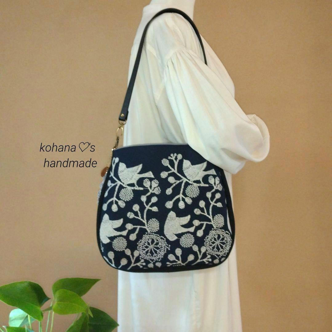 ハンドメイドஐ..ラウンドショルダーバッグ∂б点と線模様製作所⚮̈