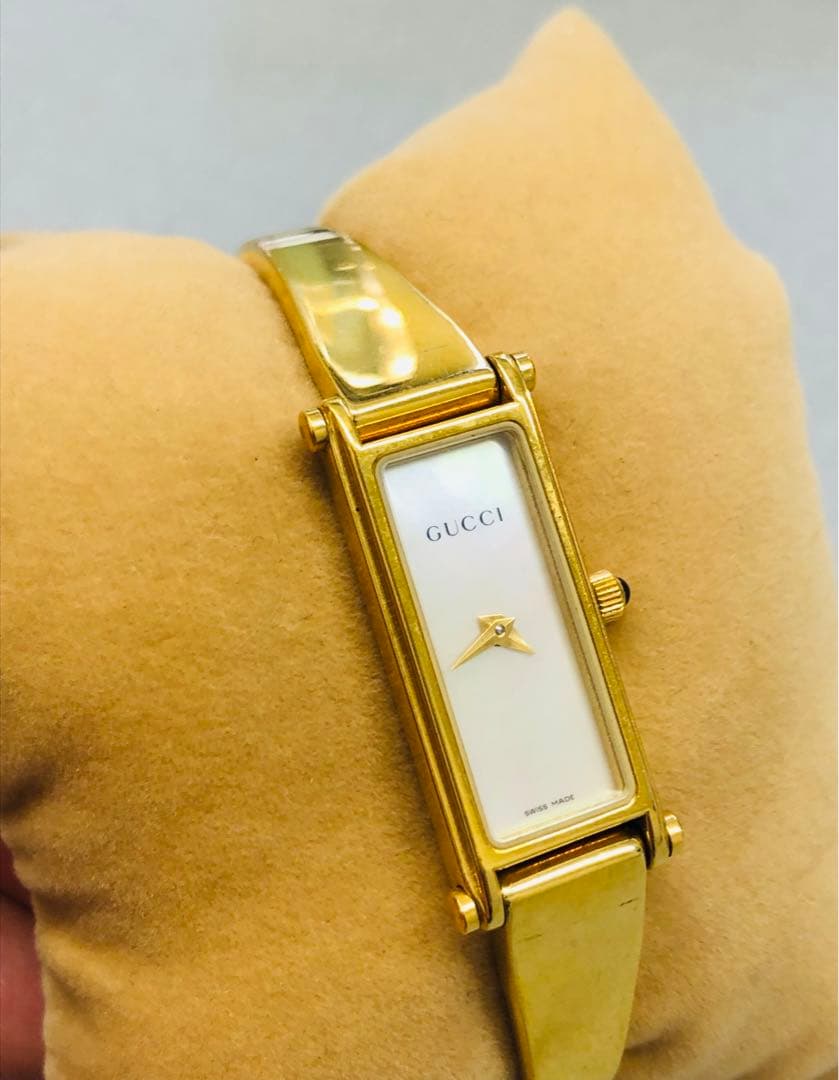 美品！ OLD Gucci シェル バングルウオッチ 時計