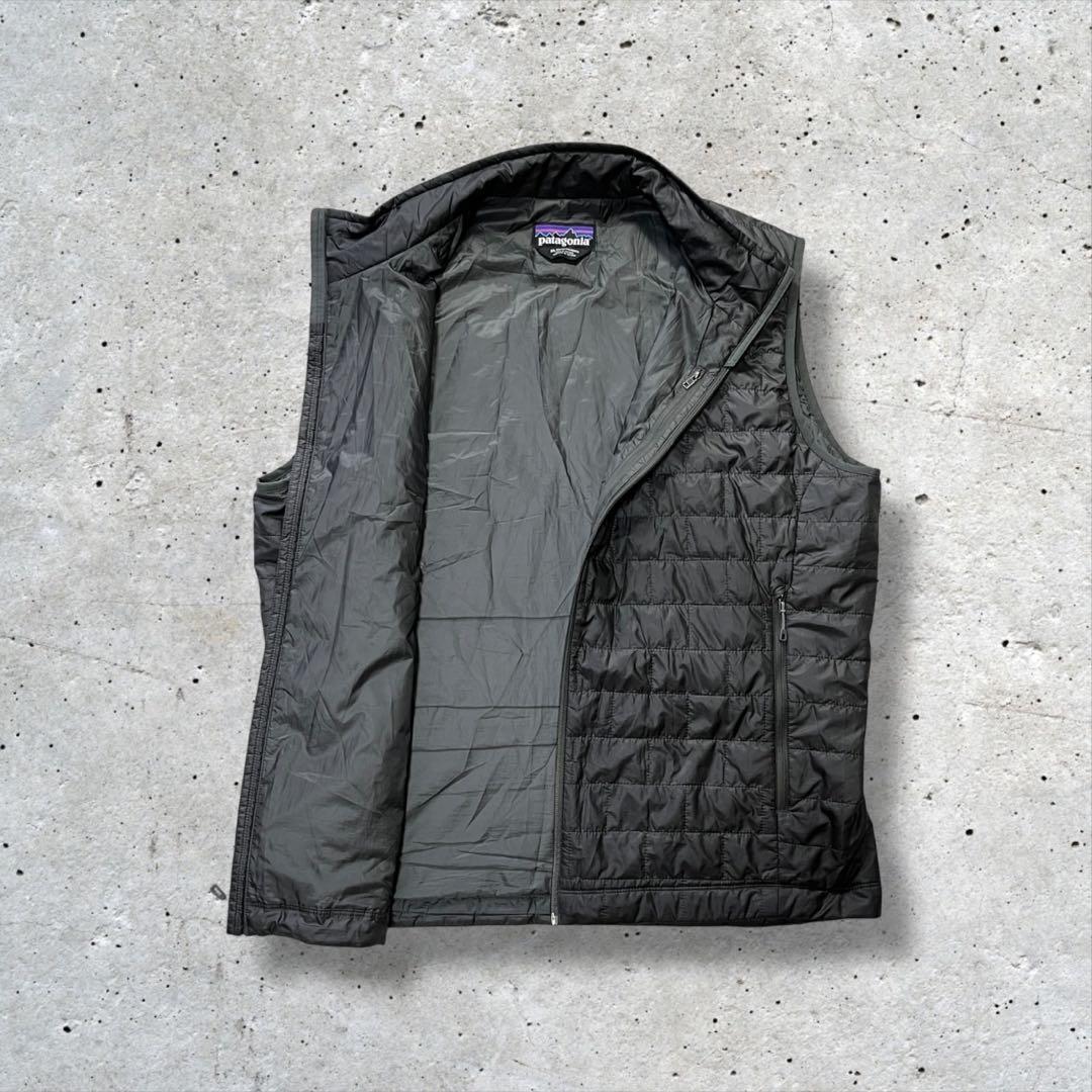 Patagoniaパタゴニアナノパフベストプリマロフト中綿ダークグレーXL