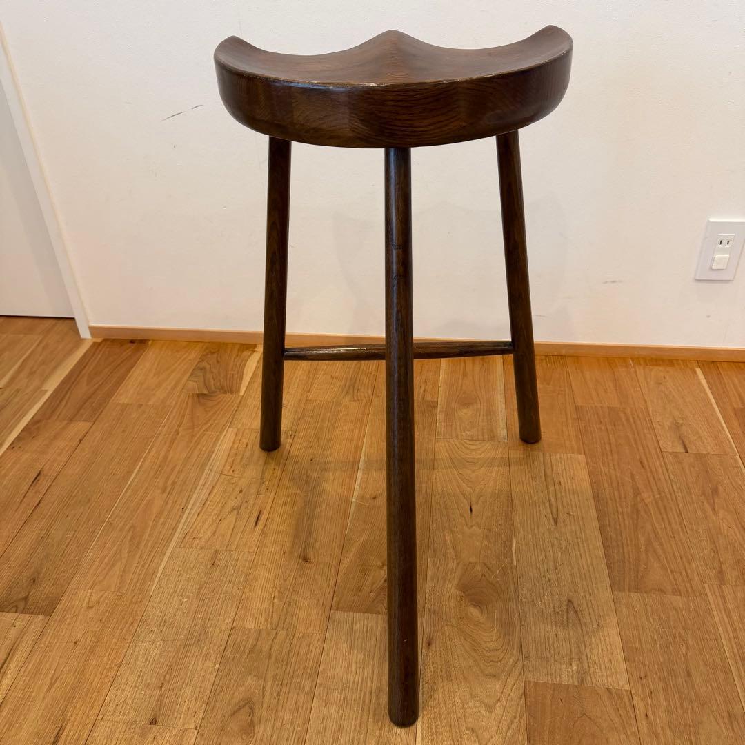 ハイスツール カウンターチェア 木製スツール ダークブラウン 英国 オーク