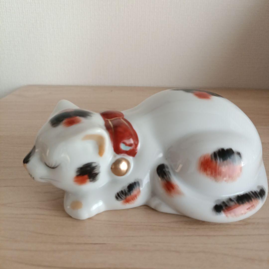 ❦招き猫　眠り猫　伊万里　薬師窯　４点まとめ売り