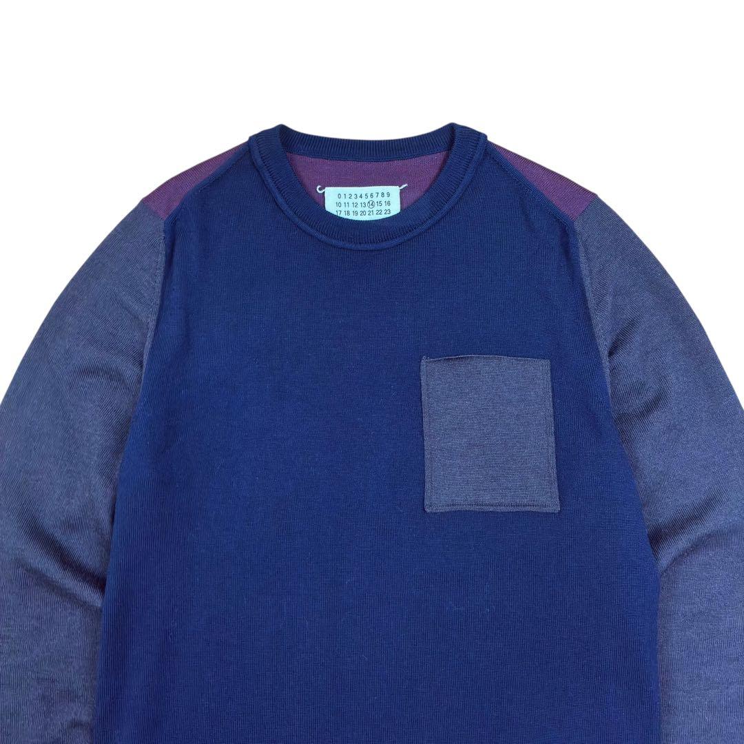 Maison Margiela ウール ニット セーター 羊毛 紺 紫 M