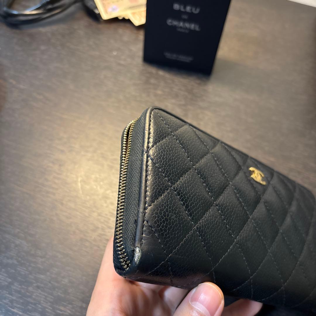 CHANEL シャネル　キャビアスキン　長財布　マトラッセ　正規品