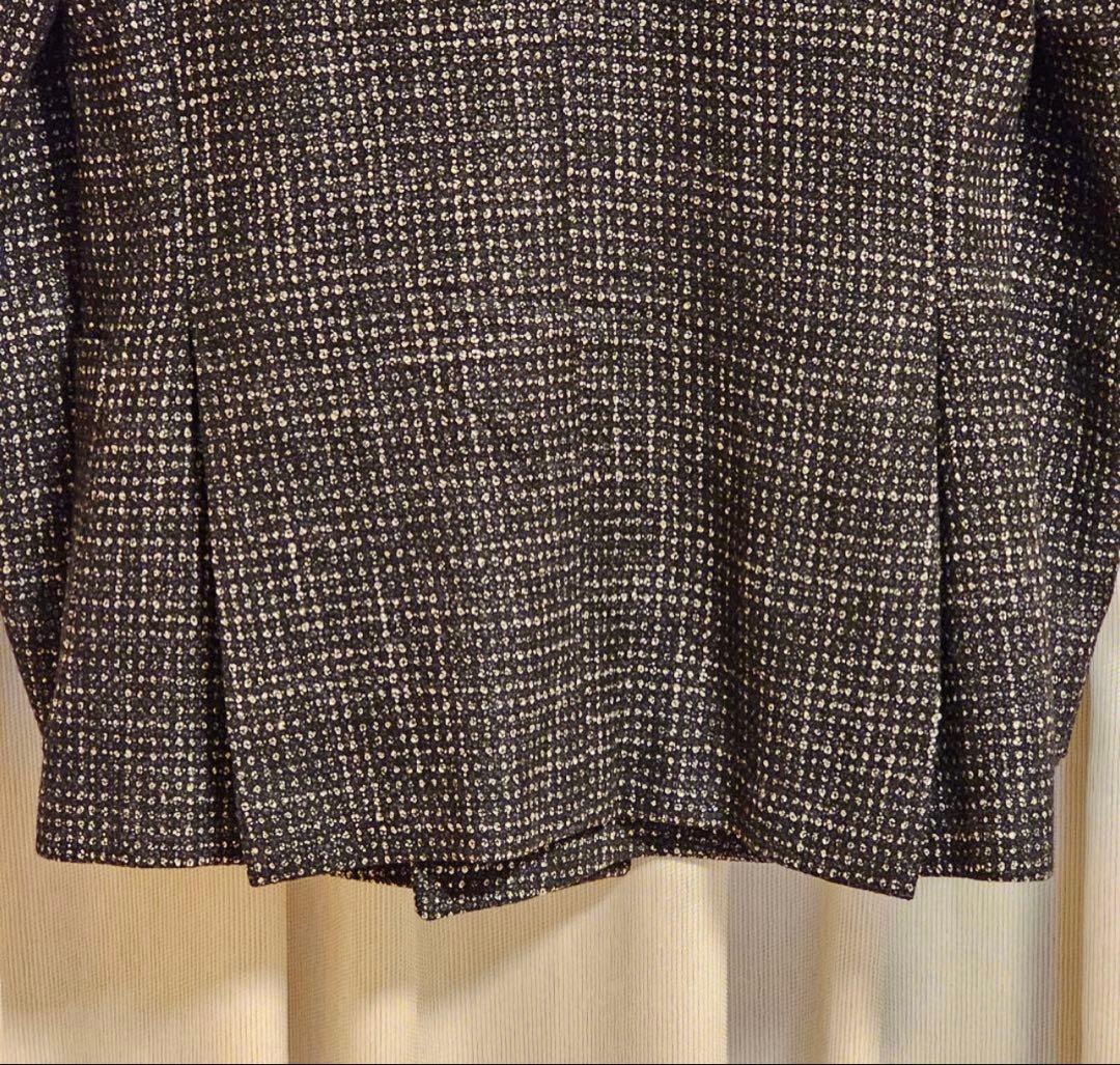 【美品】canonico tweedダブルブレストジャケット 濃紺×グレー