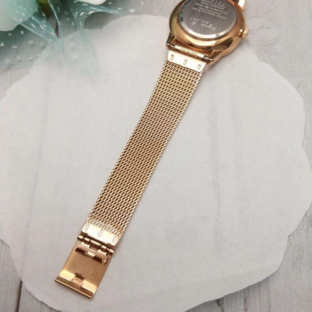 【美品 箱あり】 稼働品 アニエスベー ソーラー式 腕時計 レディース