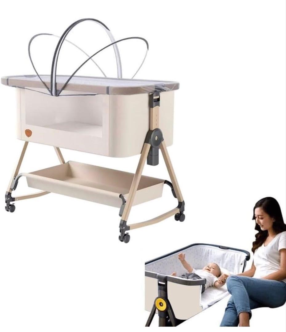 【新品】【送料売主負担】Esluve HZDMJベビーベッド ベージュ