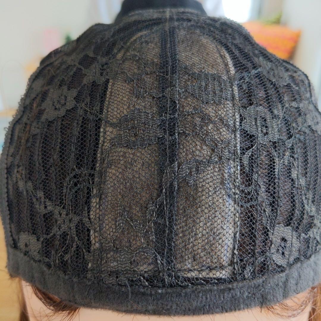 ★サラサラ高級人毛100%★ショート　ブラウン　フルウイッグ　かわいいかつら