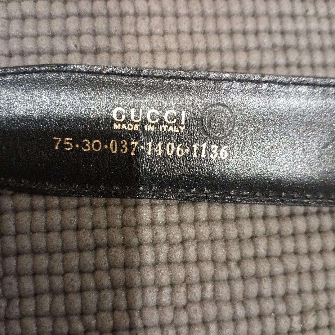 GUCCI 黒 ベルト ゴールドバックル 75cm