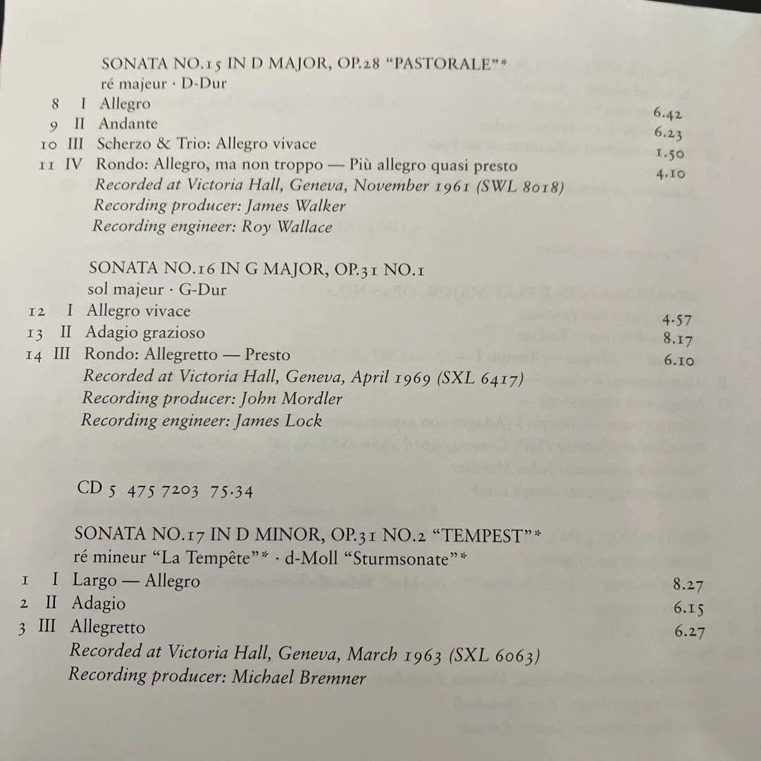 バックハウス／ベートーヴェン ピアノ・ソナタ全集（新盤）8CD