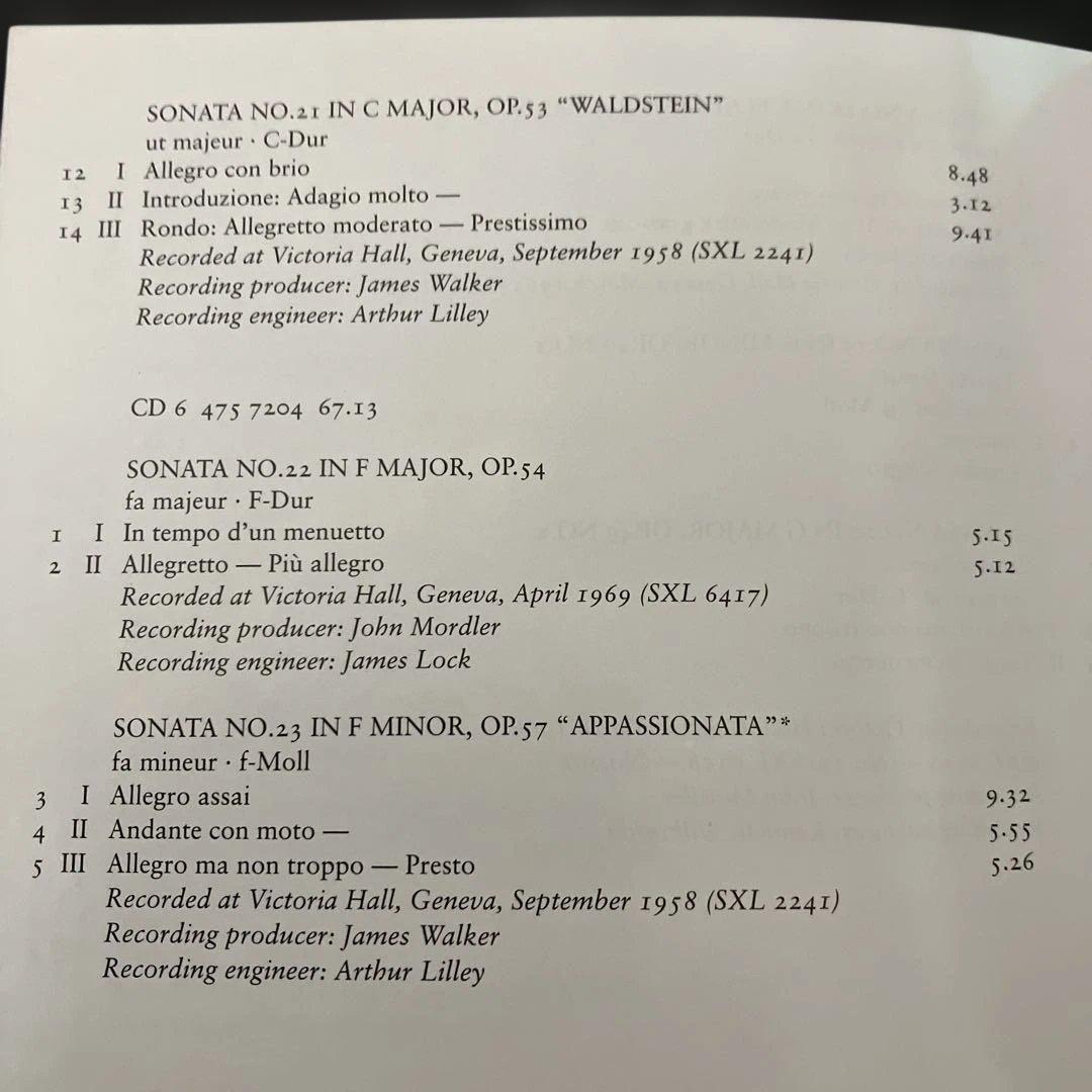 バックハウス／ベートーヴェン ピアノ・ソナタ全集（新盤）8CD