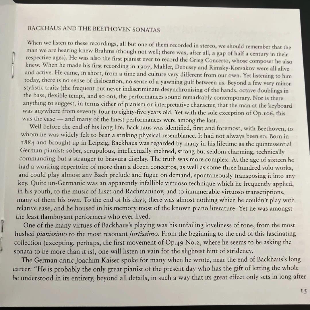 バックハウス／ベートーヴェン ピアノ・ソナタ全集（新盤）8CD