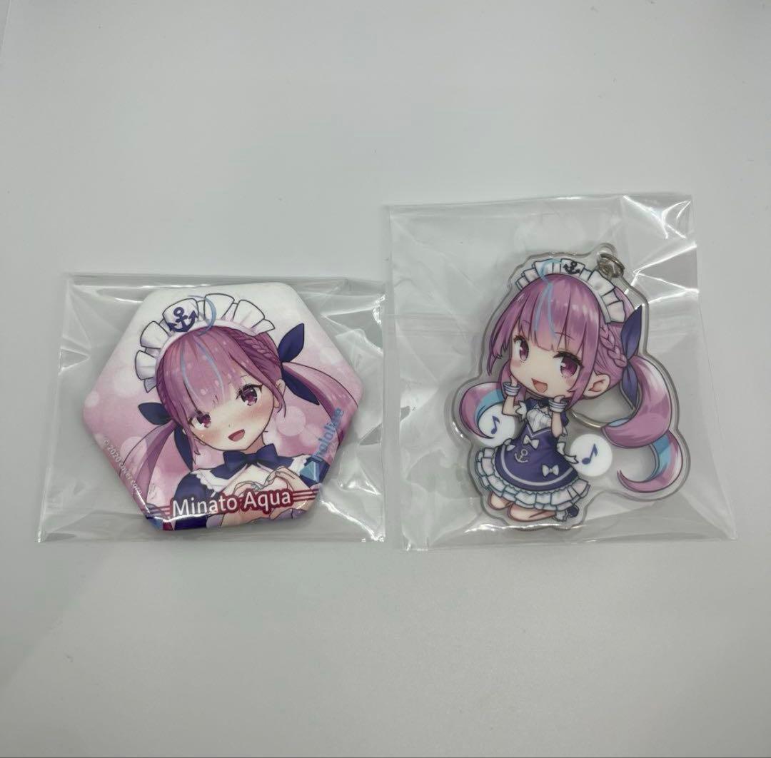 ホロライブ 湊あくあ 登録10万人記念個人ボイス アクキー 缶バッジ まとめ