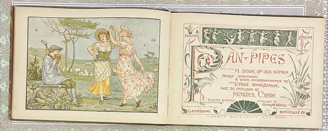 No.44超希少 アンティーク 古書 洋書 大型楽譜絵本 ウォルター・クレイン