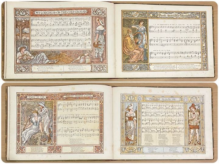 No.44超希少 アンティーク 古書 洋書 大型楽譜絵本 ウォルター・クレイン