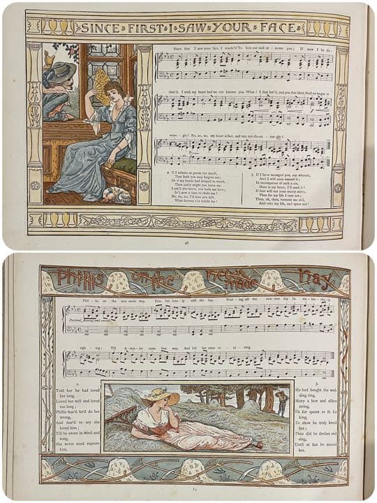 No.44超希少 アンティーク 古書 洋書 大型楽譜絵本 ウォルター・クレイン