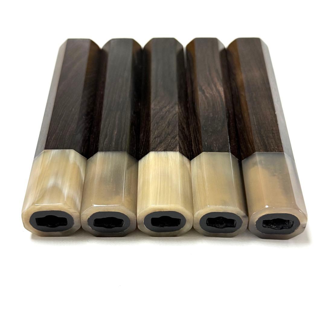 5本セット 白水牛角 柳刃300 黒檀八角柄 柳刃尺 手作り 包丁の柄