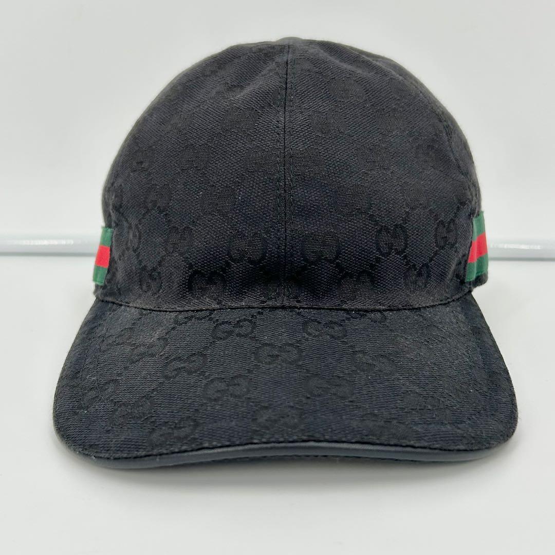 美品✨グッチ キャップ シェリー GG キャンバス ブラック Lサイズ