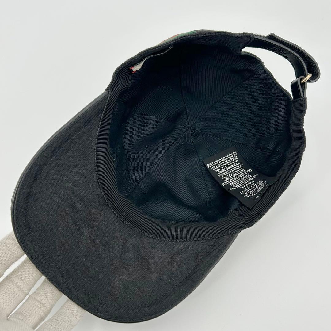 美品✨グッチ キャップ シェリー GG キャンバス ブラック Lサイズ