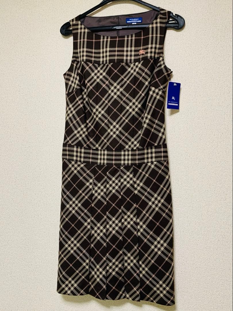 バーバリーブルーレーベル ノバチェック ノースリーブワンピース サイズ38