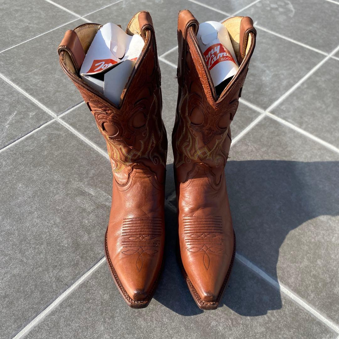 【Tony Lama】トニーラマ　ブラウン刺繍　ウエスタンブーツ　7b