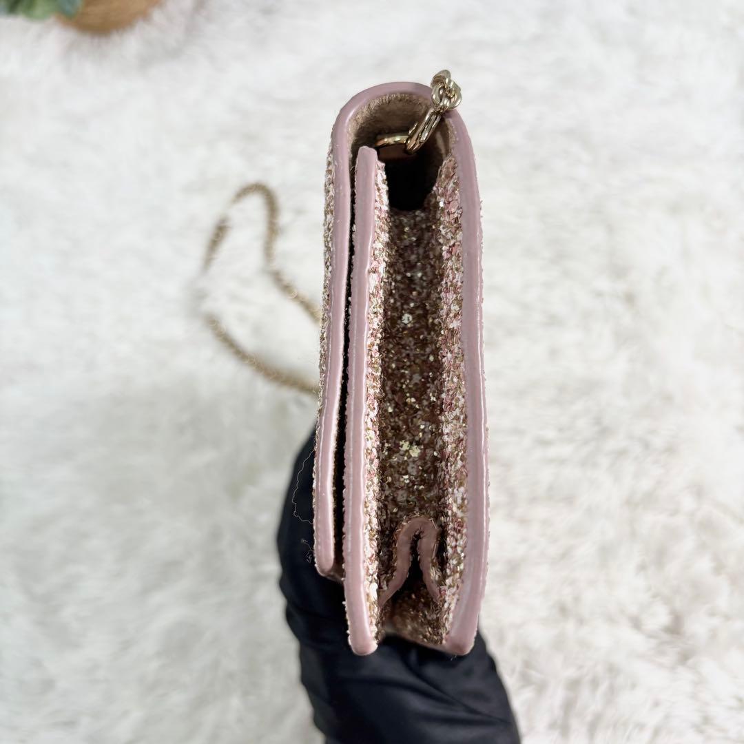 【美品】 ジミーチュウ ショルダーバッグ パーティ チェーン ウォレット ピンク