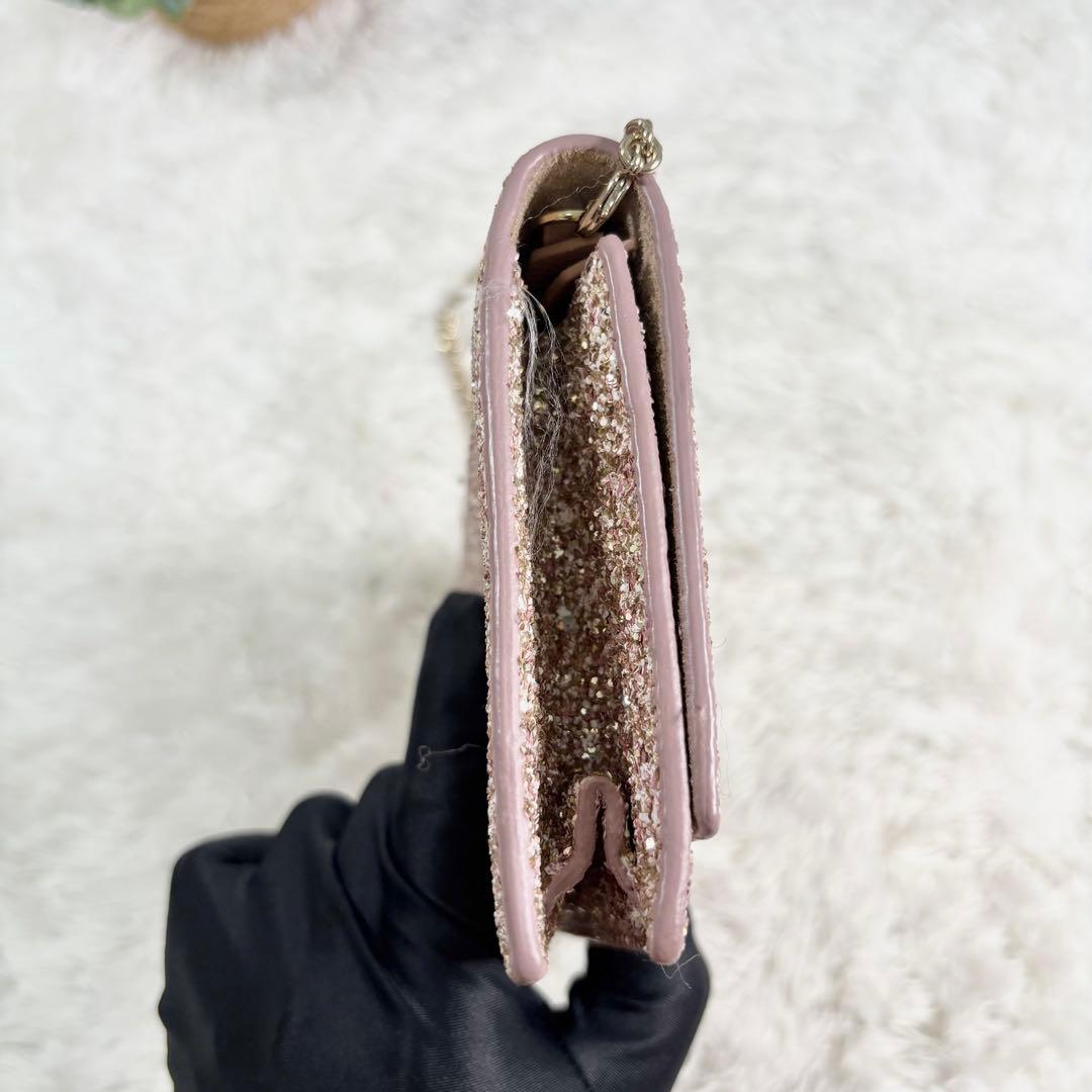 【美品】 ジミーチュウ ショルダーバッグ パーティ チェーン ウォレット ピンク