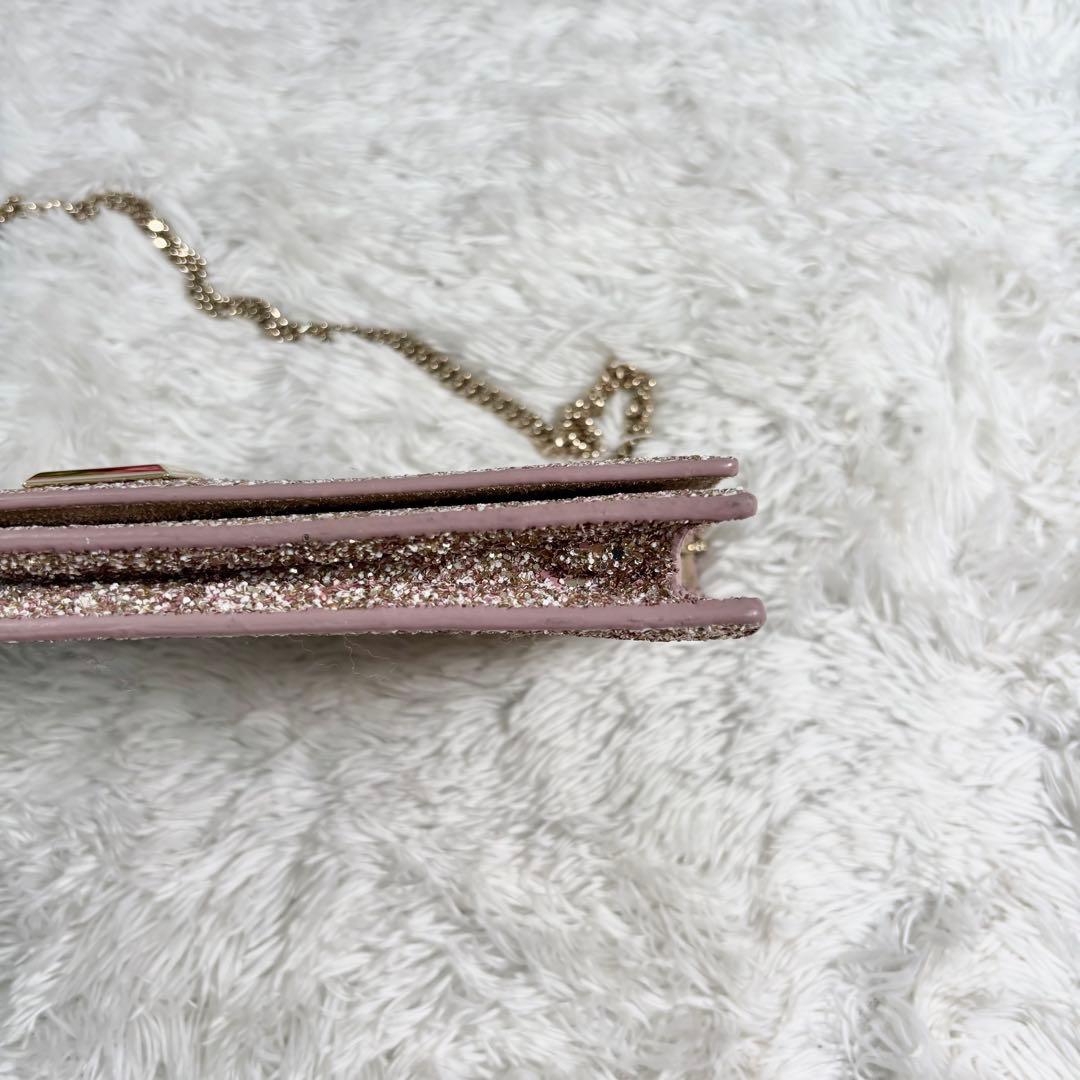 【美品】 ジミーチュウ ショルダーバッグ パーティ チェーン ウォレット ピンク