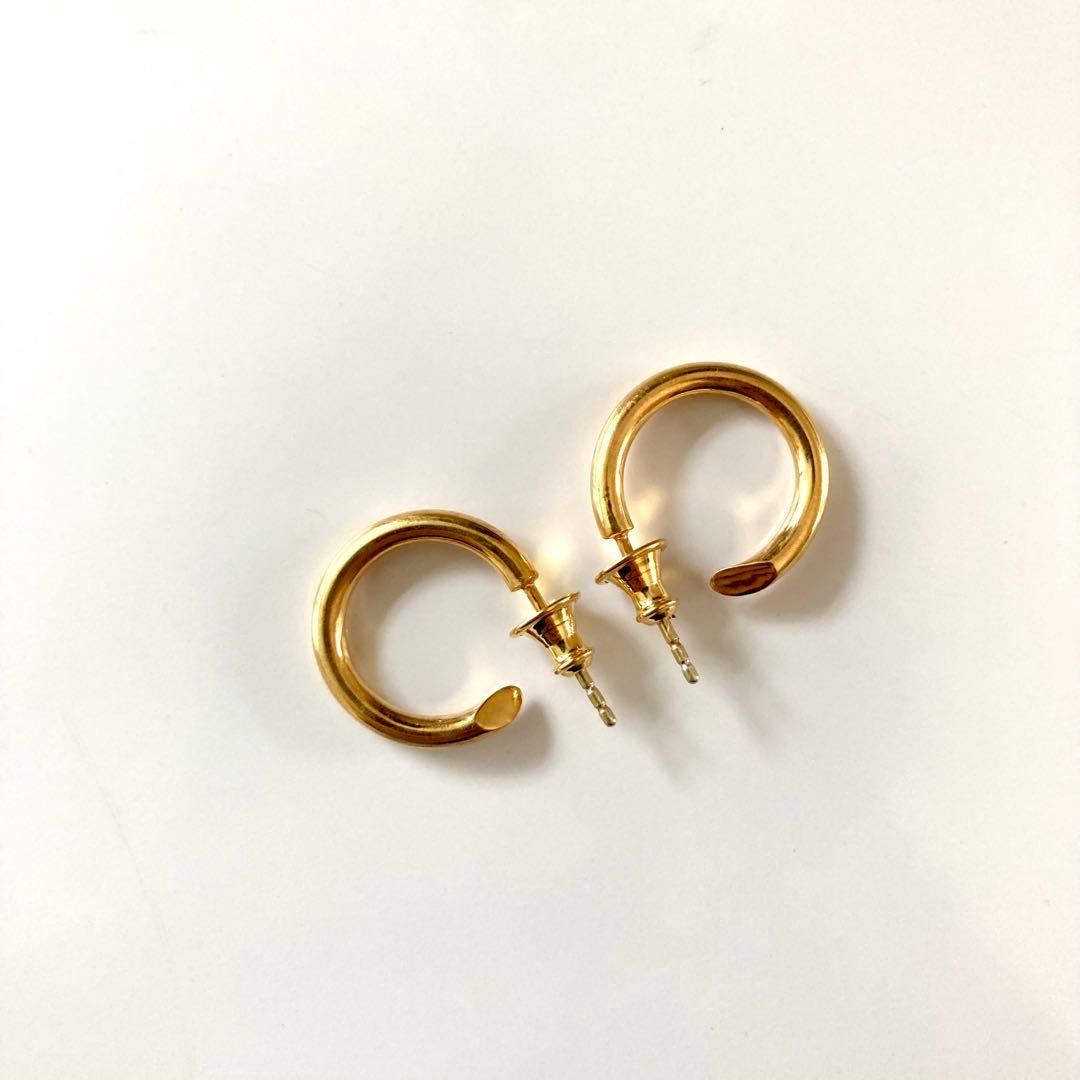 両耳　2.5×18mm ゴールド　18金　ピアス　シルバー925
