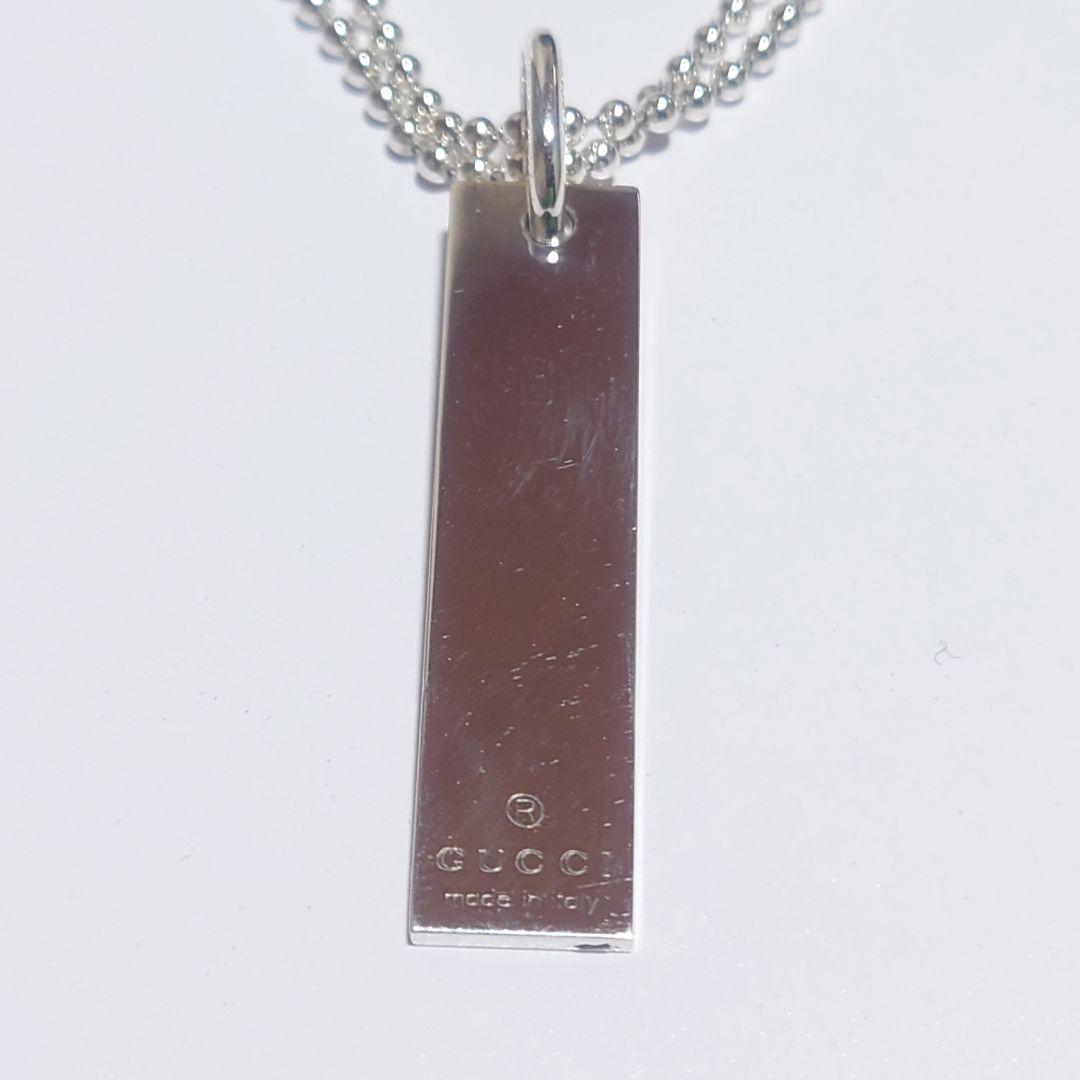 未使用 グッチ ネックレス プレート ボールチェーン シルバー925