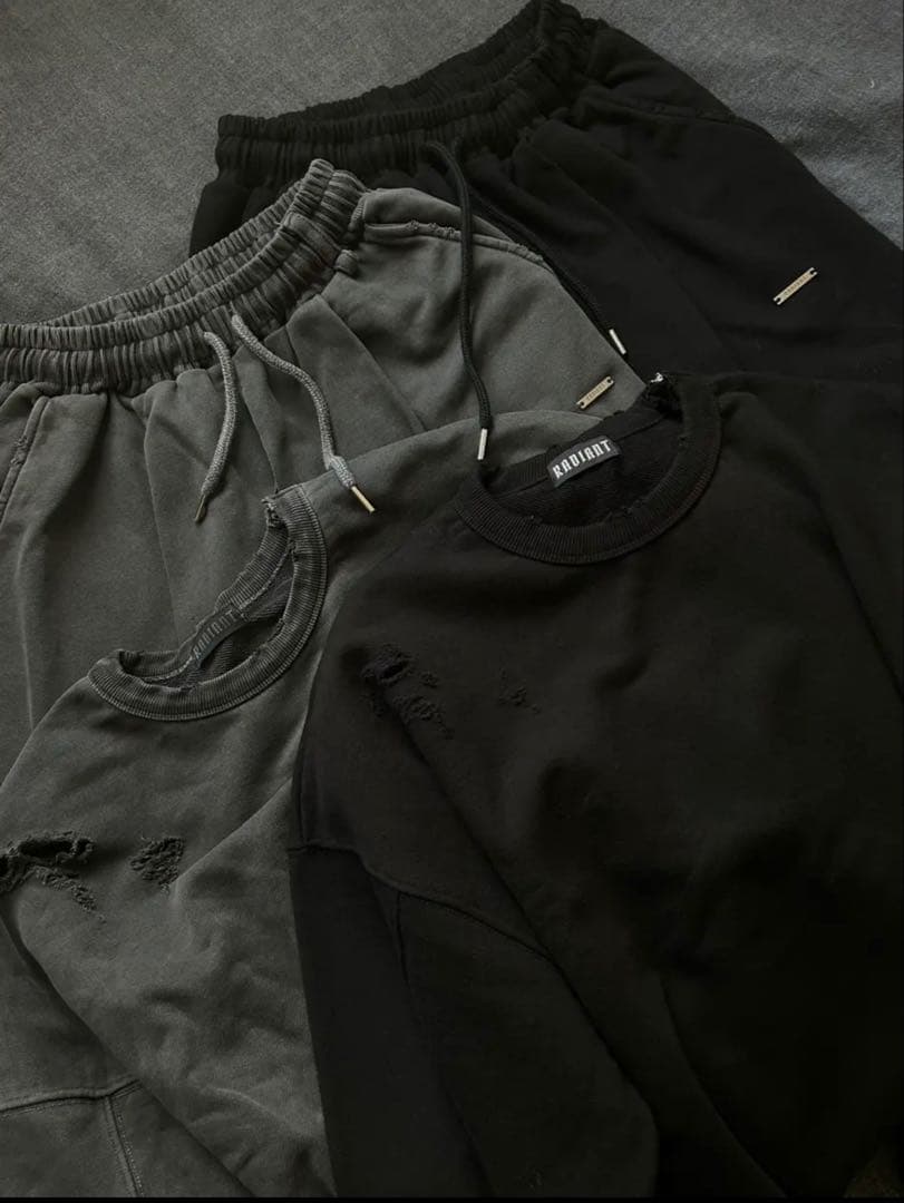 RADIANT original tuck wide sweat セットアップ