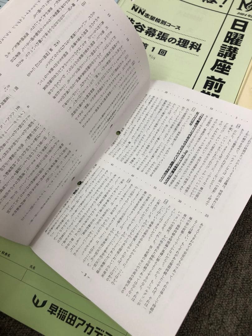 早稲田アカデミー6年　NN渋谷幕張　日曜講座/正月特訓他 中古　2025受験