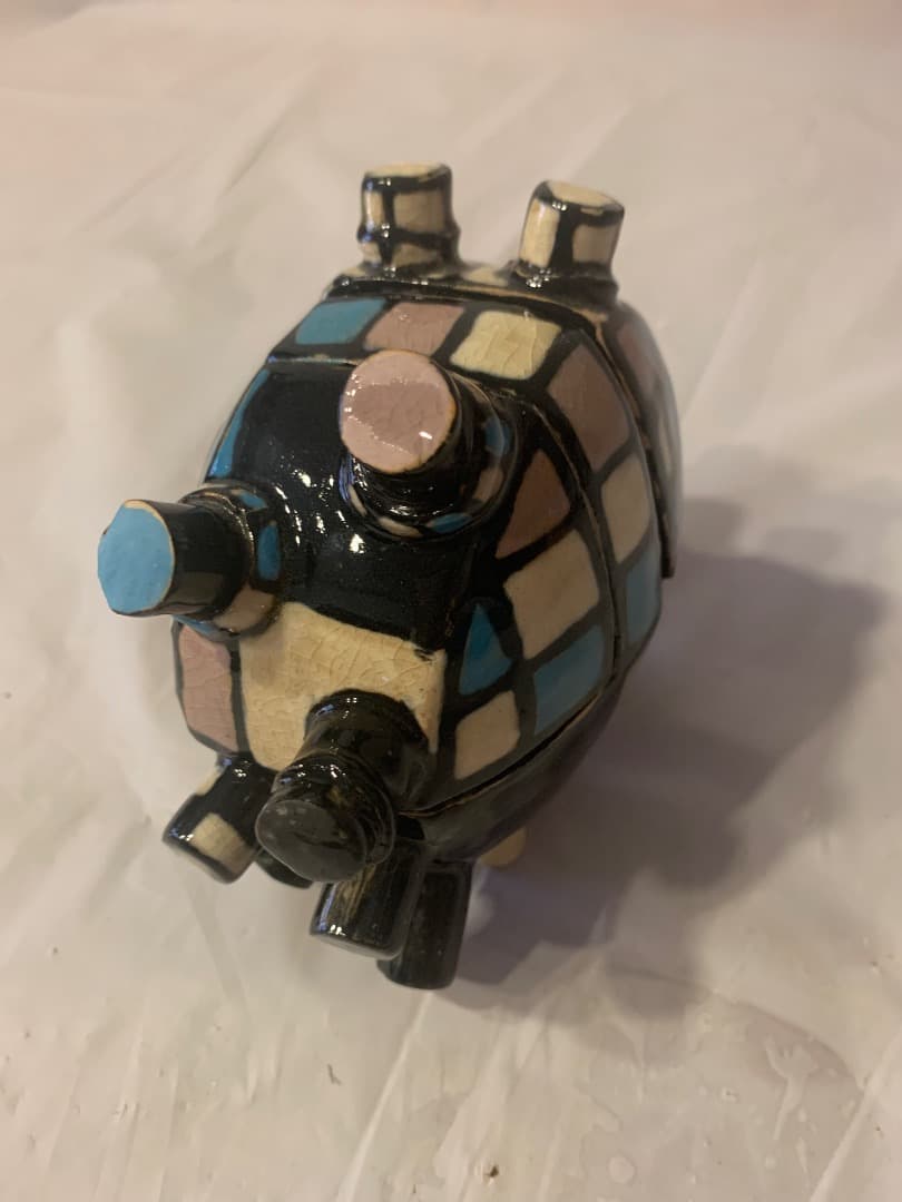 金子司　萩焼初期作品　カラフルな陶器(小物入)