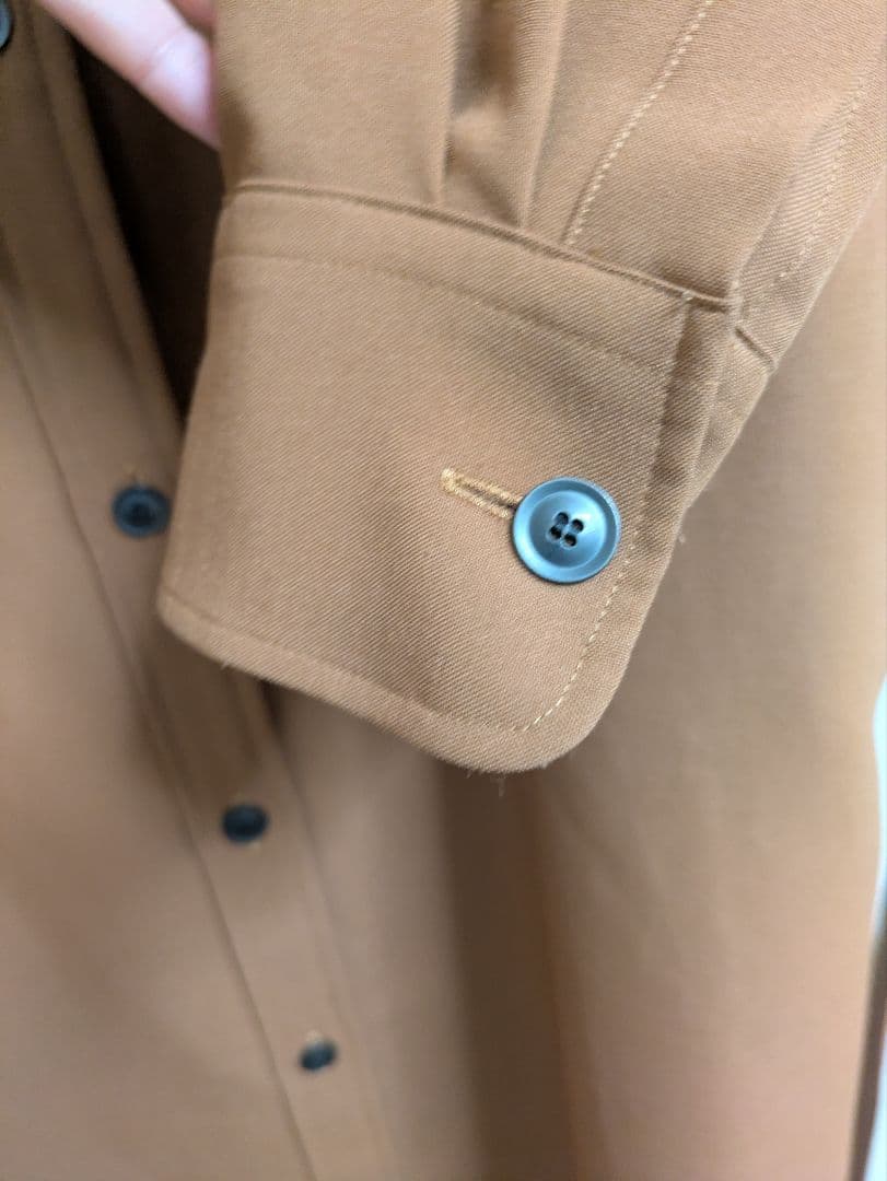 ブラウン シャツワンピース M ウエストベルト付き