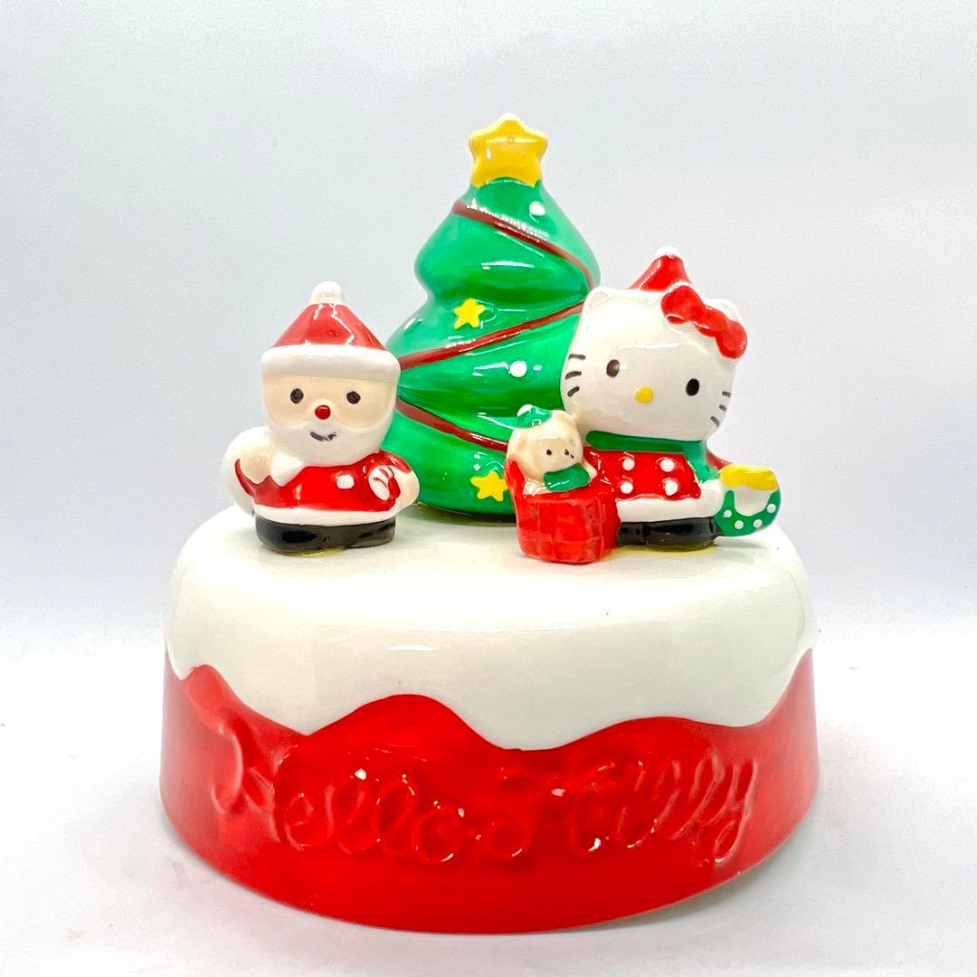 【激レア】1990年製 箱付き ハローキティ 陶器製 クリスマス オルゴール