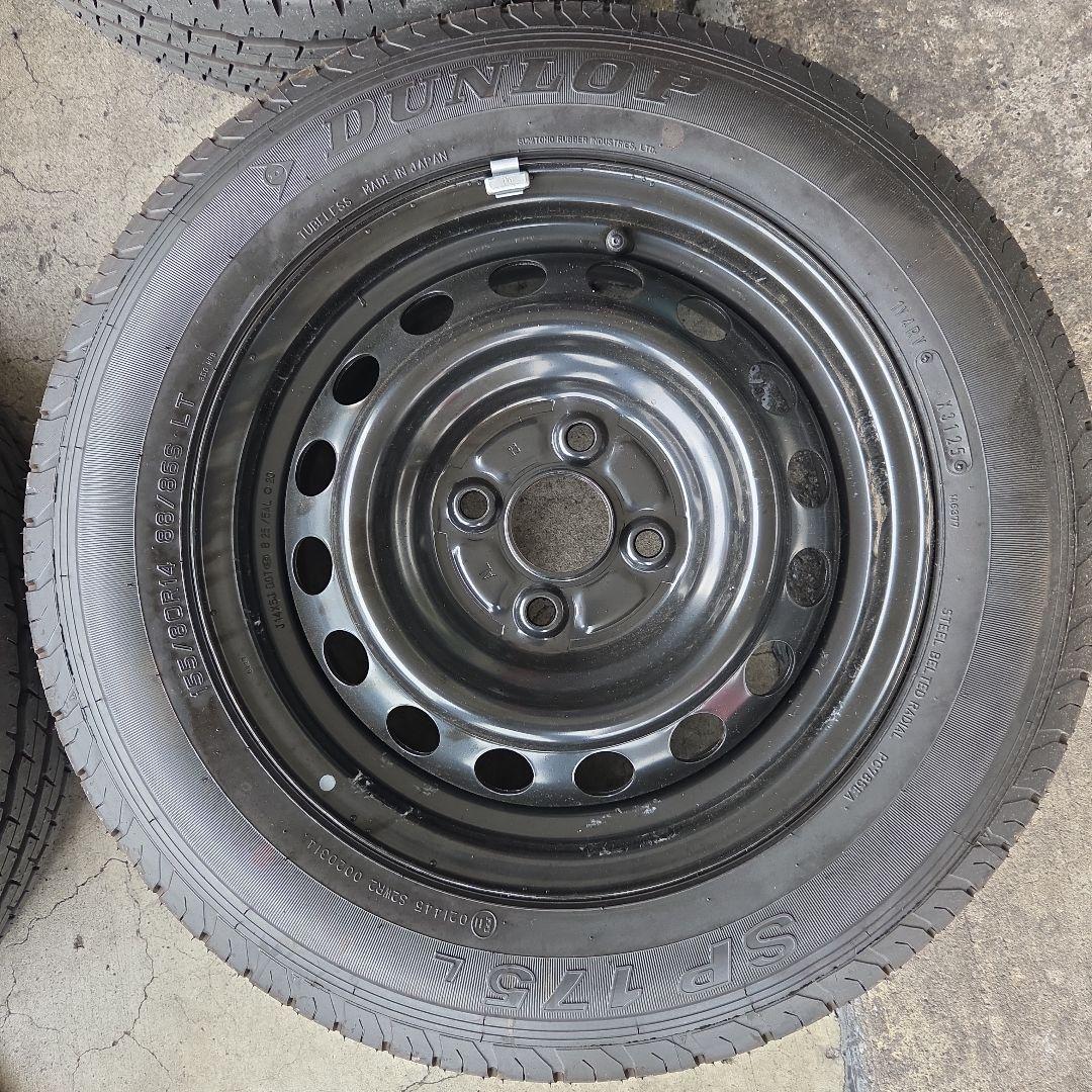 DUNLOP 155/80R14　88/86S タイヤ・ホイールセット 4本