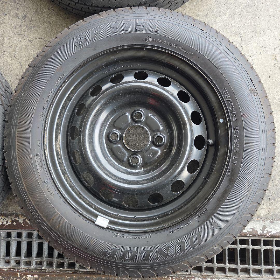 DUNLOP 155/80R14　88/86S タイヤ・ホイールセット 4本