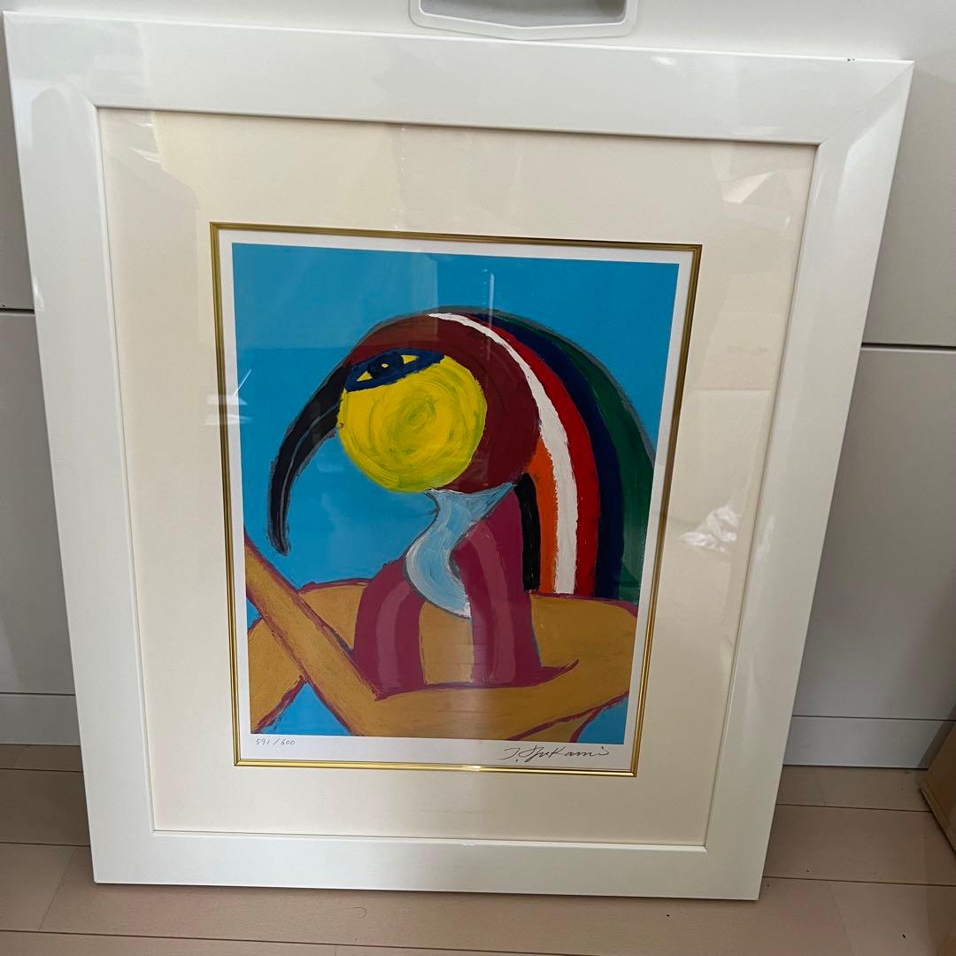 限定600部 深見東州 エジプトの月神トト 絵画 リトグラフ 額装 直筆サイン