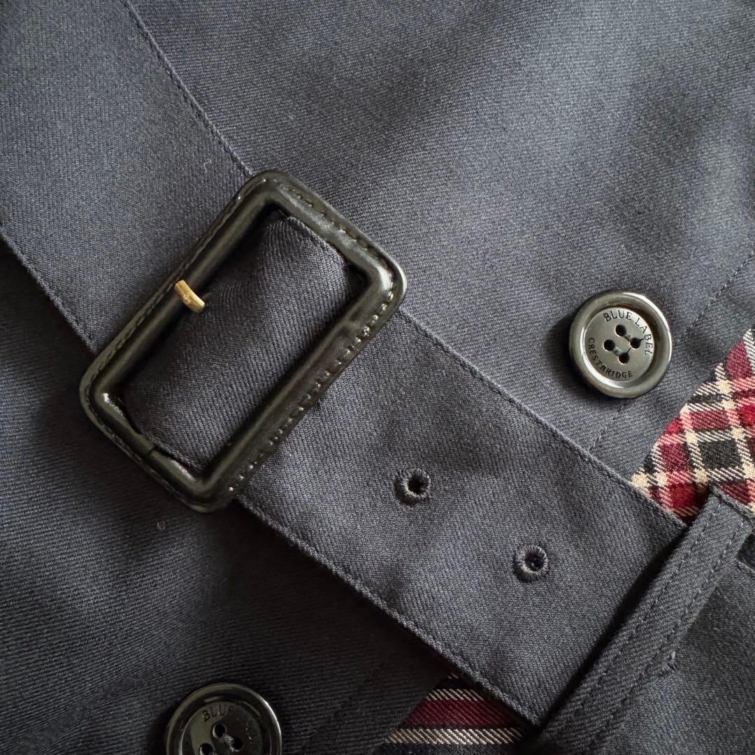 ブルーレーベルクリストブリッジ　ロングワンピース　ニット切替　黒　38　チェック