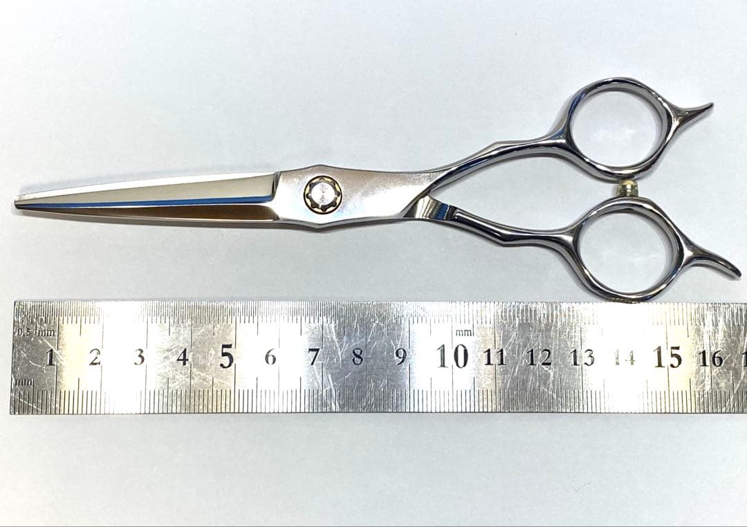 6インチ 両剣刃 カットシザー 理容 美容 鋏 シザー メガネハンドル