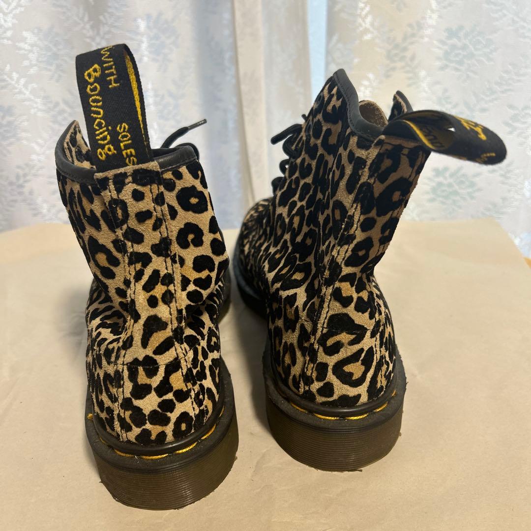 ドクターマーチン　UK6 ヒョウ柄　ハラコ　ファブリックブーツ