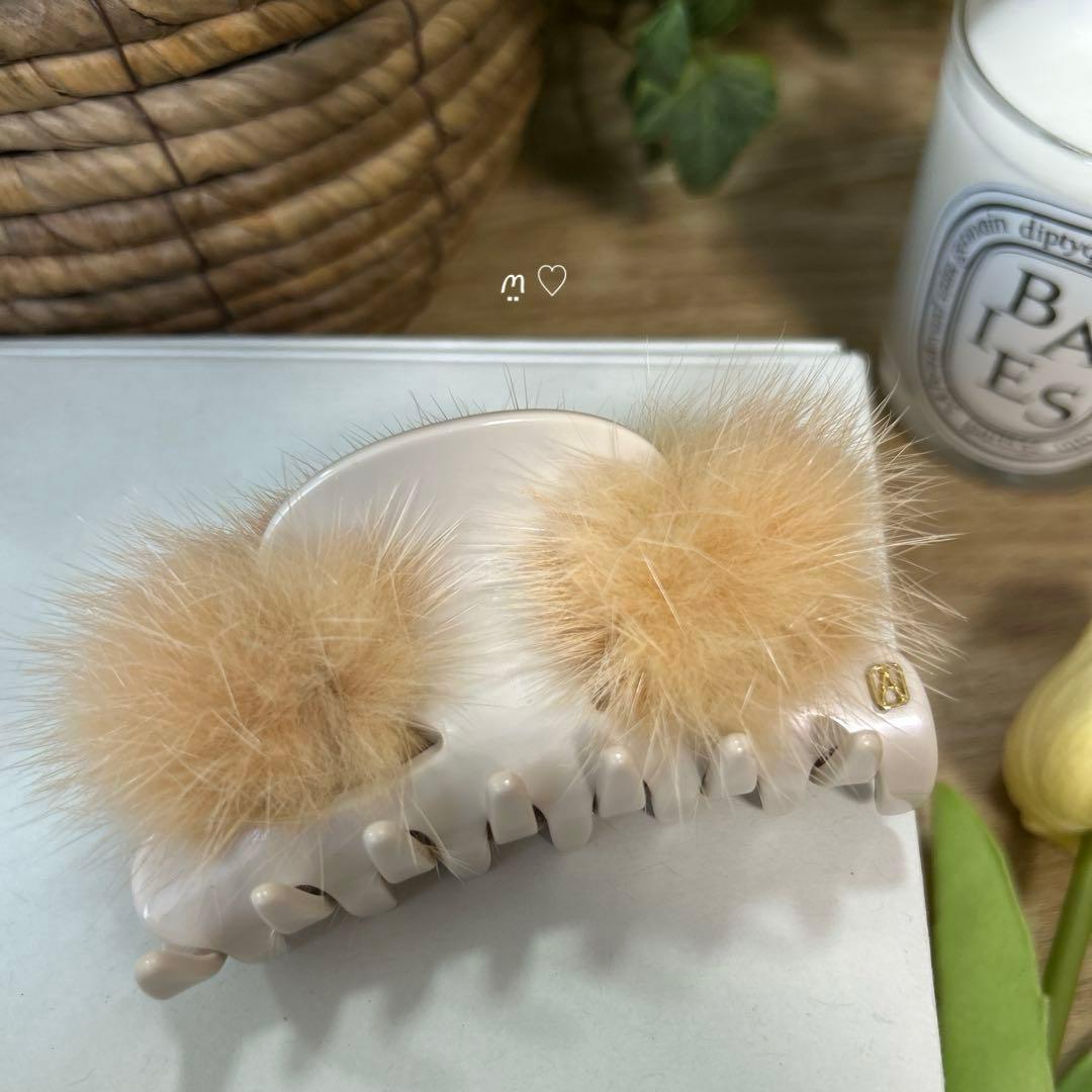 アレクサンドルドゥパリ　ミンクファークリップ　ハーフアップ　バンスクリップ