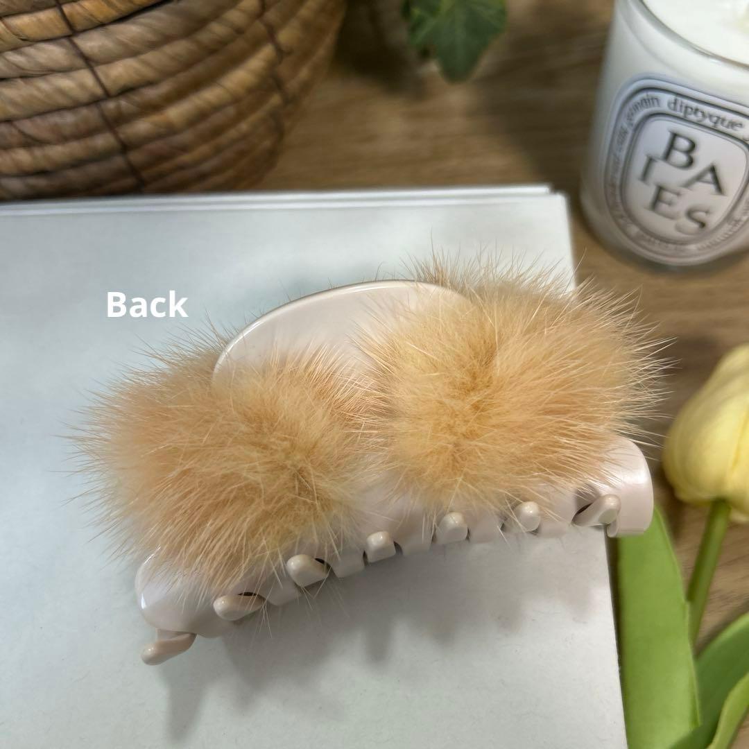 アレクサンドルドゥパリ　ミンクファークリップ　ハーフアップ　バンスクリップ