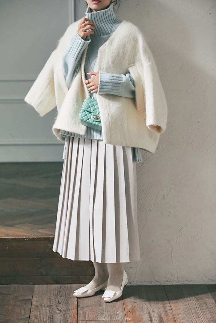 【未使用】SEVENTEN セブンテン ミディアムコクーンシャギーコートXS