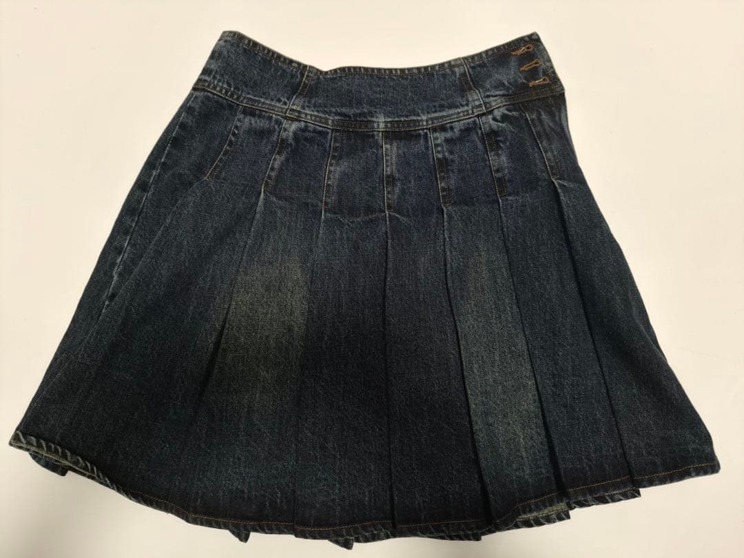 Coyseio ダークデニム プリーツミニスカート