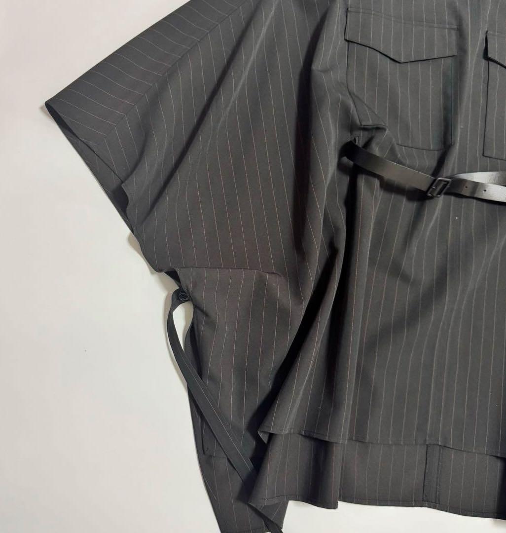 ADORE アドーア　ストライプツイルシャツ ポンチョ　ベルト　ブラウス