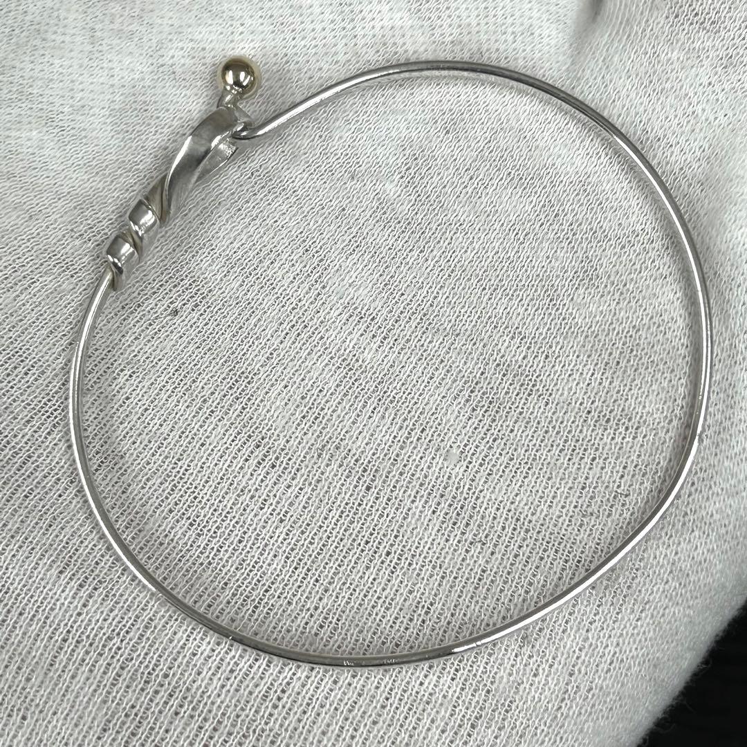 ティファニー　バングル　フラットワイヤー　シルバー925×ゴールド750 保存袋